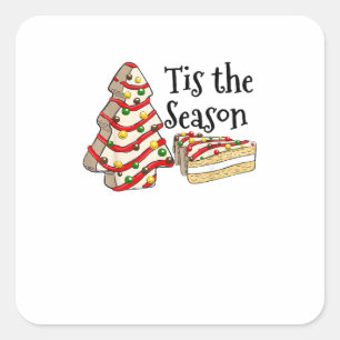 Tis The Season Christmas Tree Vintage Christmas Co Square Sticker