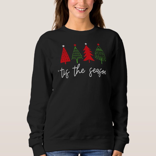 Tis the Season Christmas Tree Xmas Matching Pjs Pa Sweatshirt (Front)