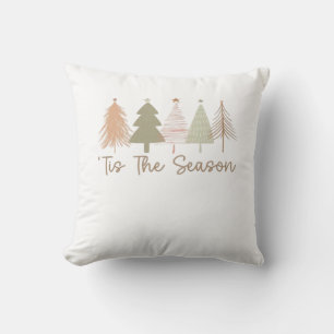Tis The Season Christmas Trees Whimsical Christmas Cushion