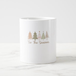 Tis The Season Christmas Trees Whimsical Christmas Large Coffee Mug