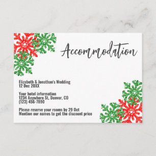 Tis The Season Christmas Wedding Accommodation Enclosure Card