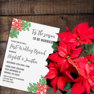 Tis The Season Christmas Wedding Brunch Enclosure Card