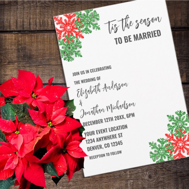Tis The Season Christmas Wedding Invitation (Creator Uploaded)