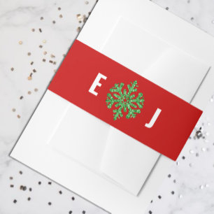 Tis The Season Christmas Wedding Invitation Belly Band