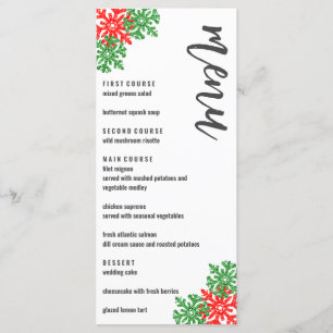 Tis The Season Christmas Wedding Menu