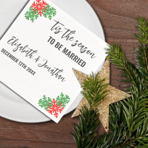 Tis The Season Christmas Wedding Napkin