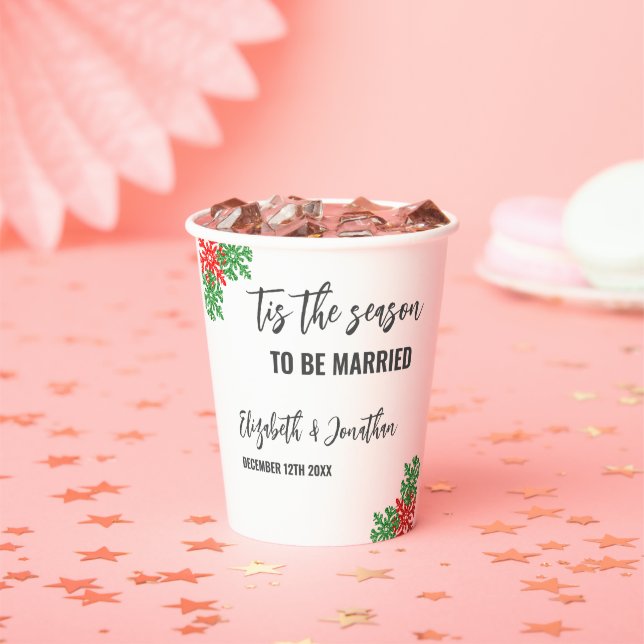 Tis The Season Christmas Wedding Paper Cups (Insitu)