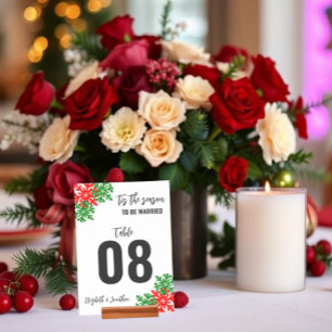 Tis The Season Christmas Wedding Table Number