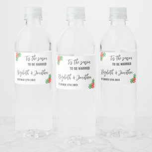 Tis The Season Christmas Wedding Water Bottle Label