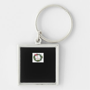 Tis The Season Christmas Wreath Key Ring