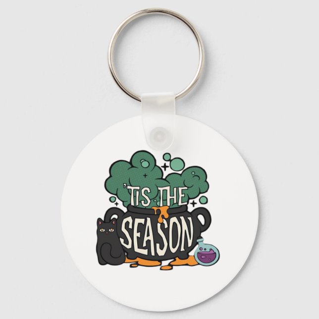 Tis The Season Classic Minimal Simple Key Ring (Front)