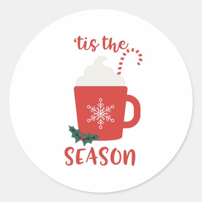 'Tis The Season Classic Round Sticker (Front)