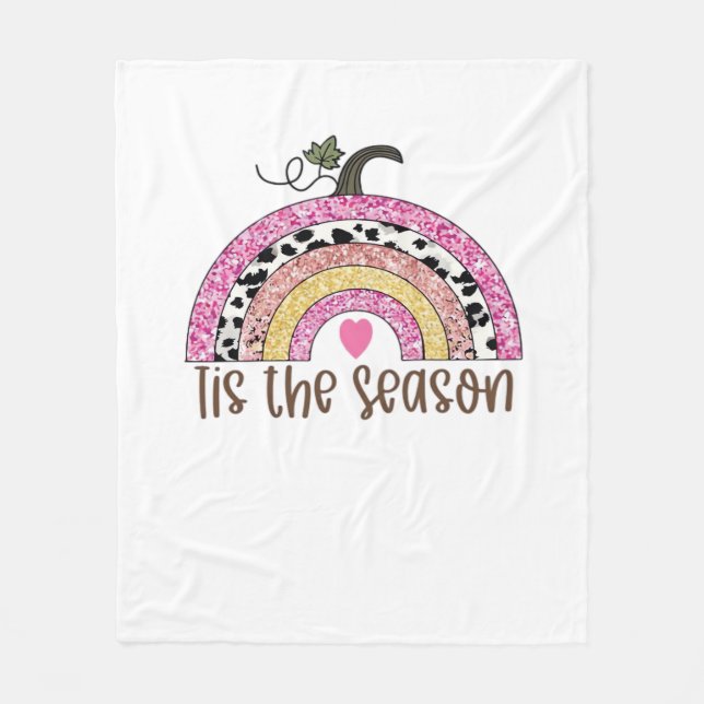 Tis The Season Classic Trendy Quote Fleece Blanket (Front)