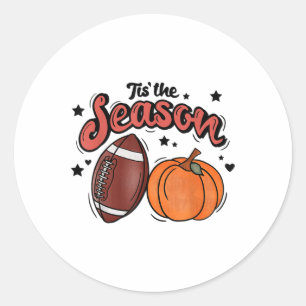 Tis The Season Coffee Fall Footbyll And Halloween  Classic Round Sticker
