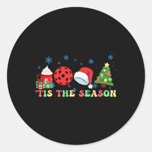 Tis The Season Coffee Fall Picklebyll And Santa Classic Round Sticker