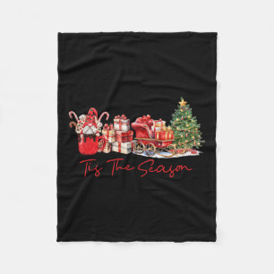 Tis' The Season Coffee Latte Gnome Sleigh Christma Fleece Blanket