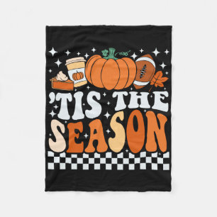 Tis The Season Coffee Pumpkin Spice Footbyll Fall  Fleece Blanket