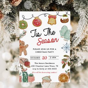 Tis The Season Cookie Christmas Party Invitation