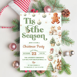 Tis The Season Cookies Christmas Party Invitation
