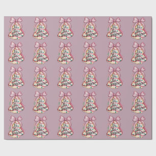 Tis The Season Coquette Bow Girly Pink Xmas Pie Wrapping Paper