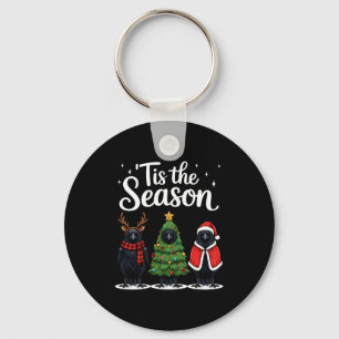 Tis The Season Crow Christmas Santa Bird Long Slee Key Ring