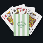 Tis The SeaSon Custom Beach Christmas Green Stripe Playing Cards<br><div class="desc">The ’Tis The Sea-Son Custom Beach Christmas Green Stripe Poker Cards make game night a festive part of your holiday celebrations. Featuring a cheerful green stripe design with customisable beach name and year, these high-quality cards are perfect for poker, card games, or casual holiday gatherings. Durable and easy to shuffle,...</div>