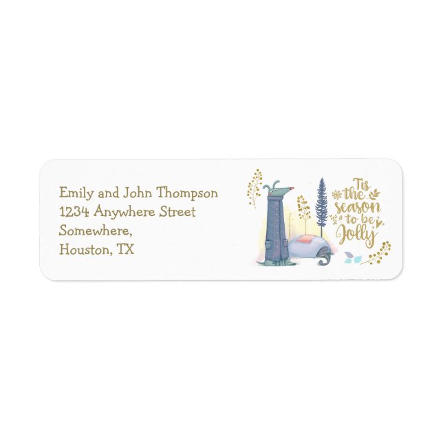 Tis The Season Cute Christmas Return Address Label (Front)