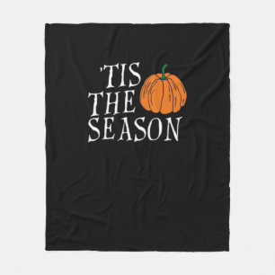 Tis The Season Cute Halloween Pumpkin Fleece Blanket