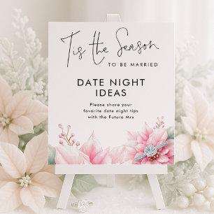 Tis the season Date Night Ideas Bridal Shower Poster