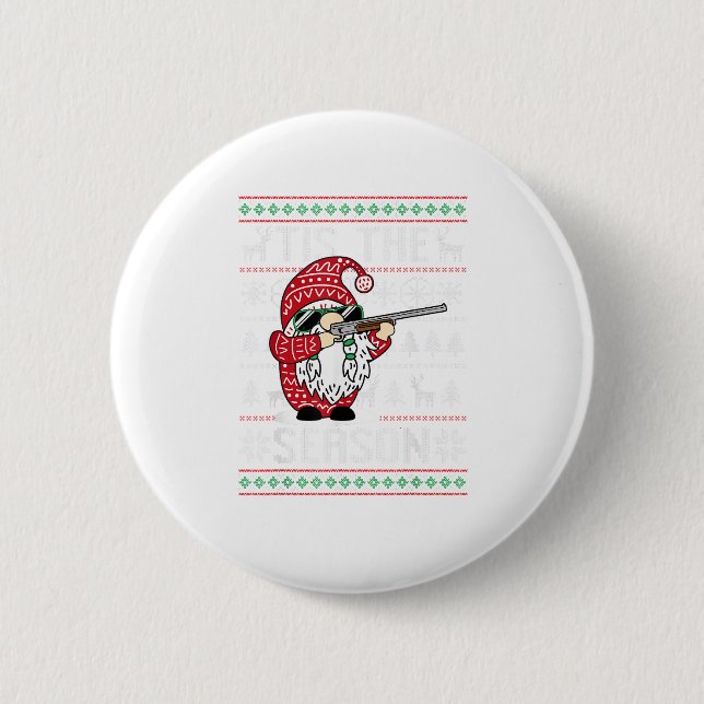 Tis The Season Deer Gnome Reindeer Christmas 6 Cm Round Badge (Front)