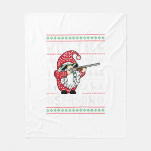 Tis The Season Deer Gnome Reindeer Christmas Fleece Blanket