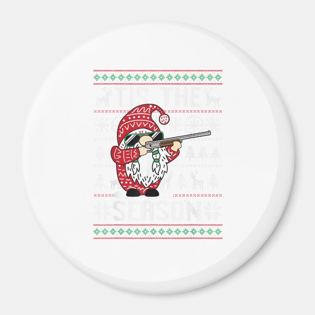 Tis The Season Deer Gnome Reindeer Christmas Magnet (Front)