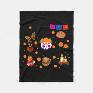 Tis The Season Dia De Los Muertos Mexican Day Of T Fleece Blanket