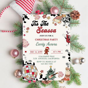 Tis The Season Disco Ball Christmas Party Invitation