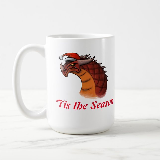 ‘Tis the Season Dragon Christmas  Coffee Mug (Left)
