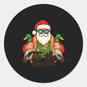 Tis The Season Duck Hunting Christmas Pajama Toddl Classic Round Sticker