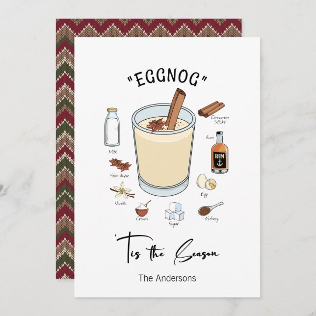 Tis The Season Eggnog Holiday Card (Front/Back)