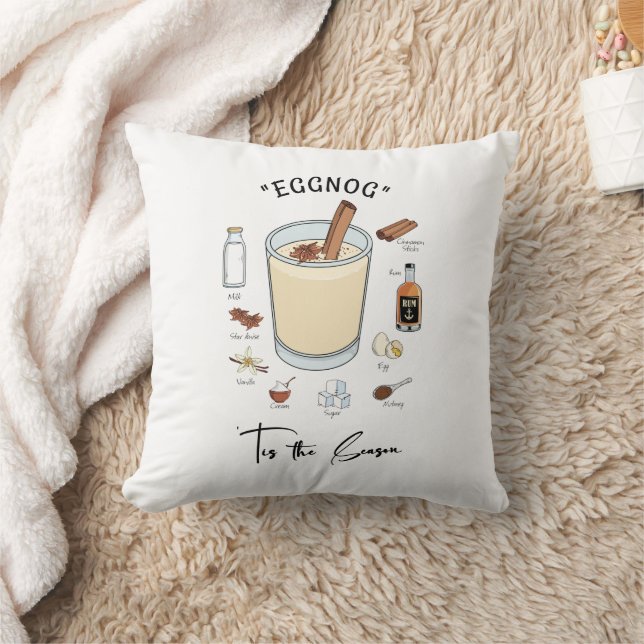Tis The Season Eggnog Holiday Cushion (Blanket)