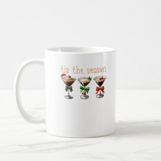 Tis The Season Espresso Cocktail Glasses Party Coffee Mug (Left)