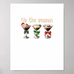 Tis The Season Espresso Cocktail Glasses Party Poster