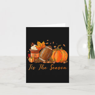 Tis The Season Fall Autumn Football Pumpkin Coffee Card