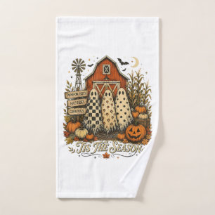 Tis The Season Fall Autumn Halloween Ghosts Hand Towel