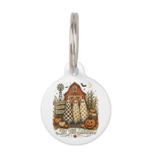 Tis The Season Fall Autumn Halloween Ghosts Pet Tag