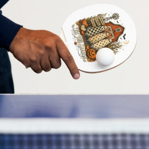 Tis The Season Fall Autumn Halloween Ghosts Ping Pong Paddle