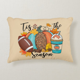 'Tis The Season – Fall, Football & Pumpkin Spice Decorative Cushion