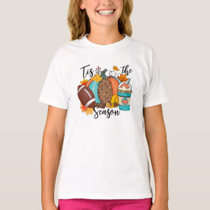 'Tis The Season – Fall, Football & Pumpkin Spice T-Shirt