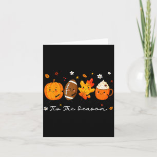 Tis The Season Fall Pumpkin Football Coffee Autumn Card