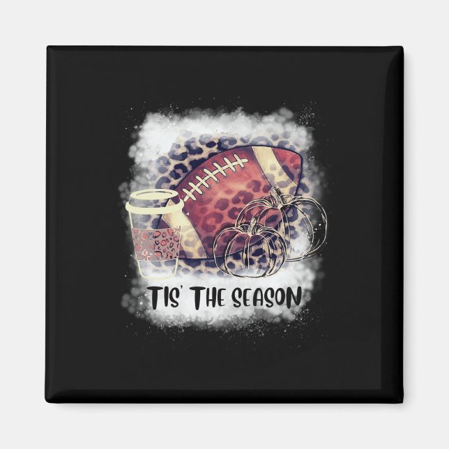 Tis the Season Fall Pumpkin Football Coffee  Magnet (Front)