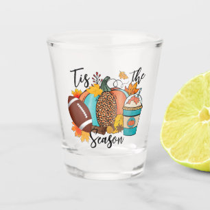 Tis The Season Fall Rugby Shot Glass