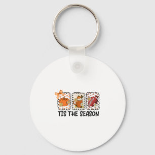 Tis The Season Fall Thanksgiving Pumpkin Spice Foo Key Ring